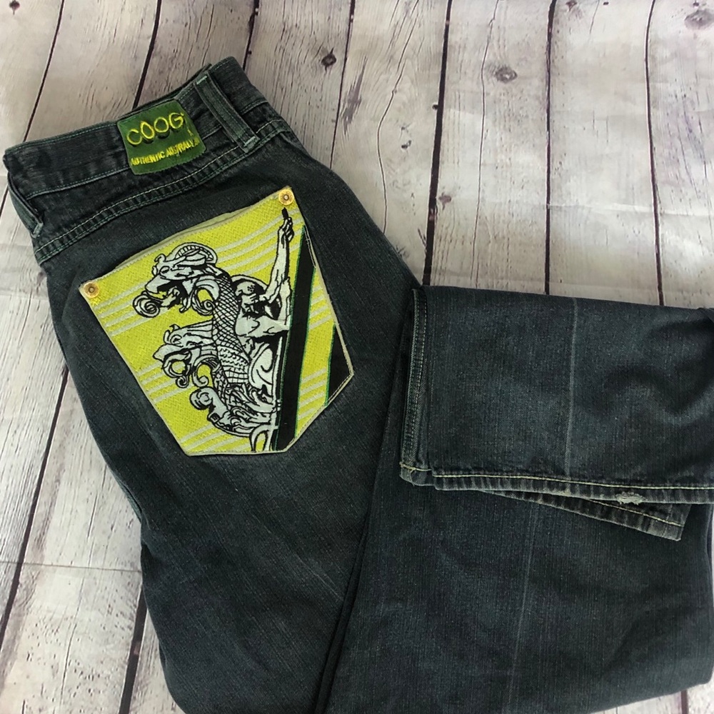 Coogi Gray/Black Dragon Back Pocket Jeans